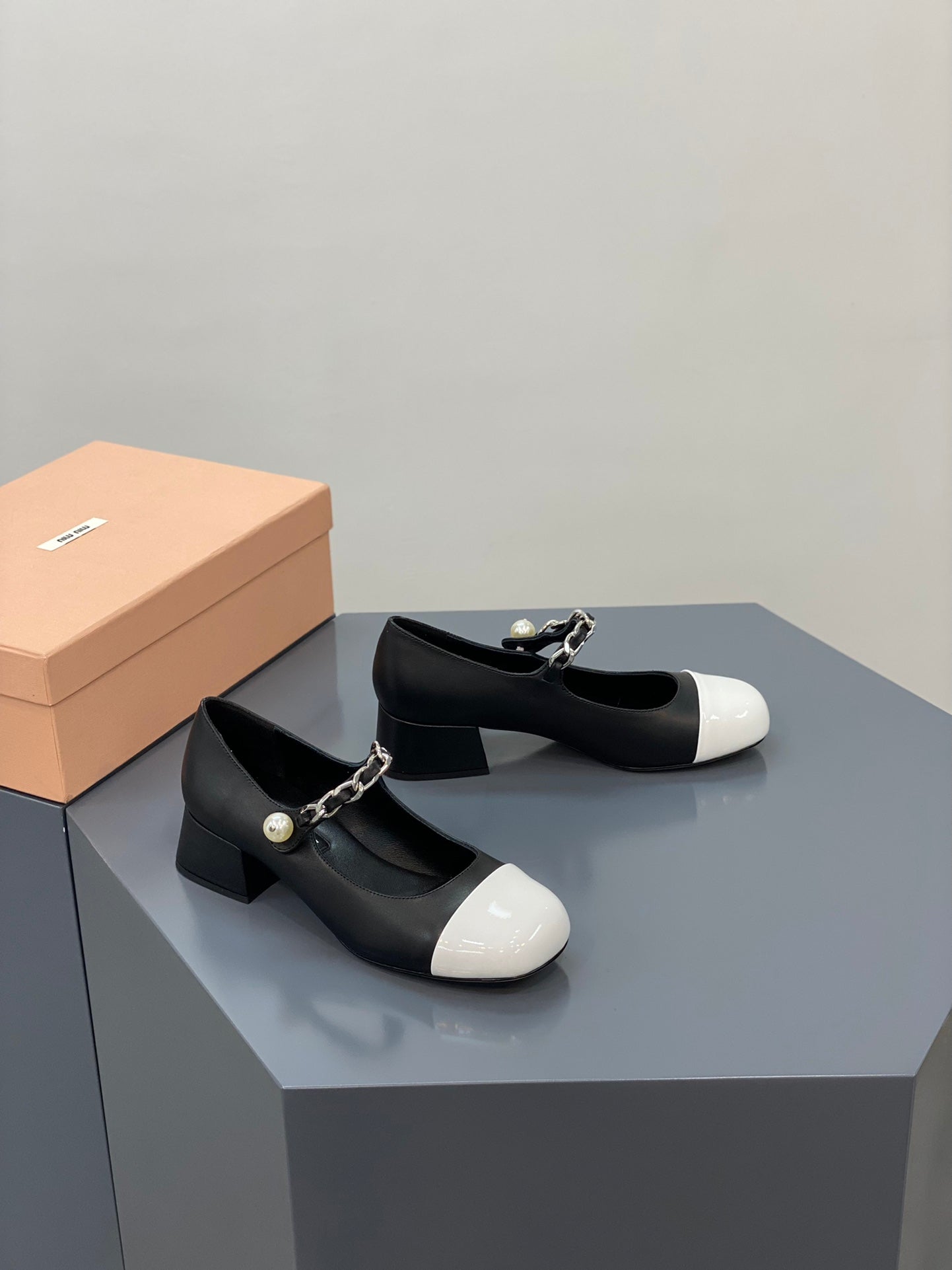 Black and white Heels