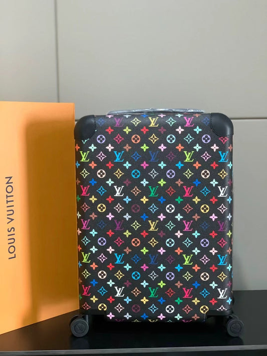 Multicolor Trolley on Black Canvas