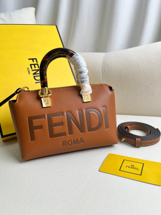 Brown Curved Handle Bag