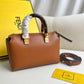 Brown Curved Handle Bag