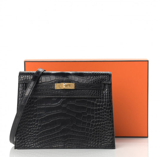 Matte Alligator Kelly Danse II Belt Bag Black