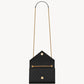 Saint Laurent Envelope Small In Quilted Grain De Poudre Embossed Leather