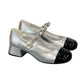 Silver and Black Heels