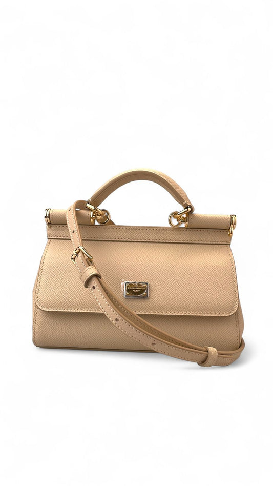 Small Sicily Long Top Handle Bag in Dauphine Leather