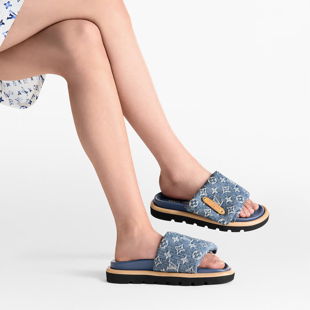 Blue - Pool Pillow Flat Comfort Mule