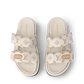 Beige - Black Pool Pillow Flat Comfort Mule