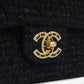 Chanel Black Square Tweed CC Flap Crossbody Bag