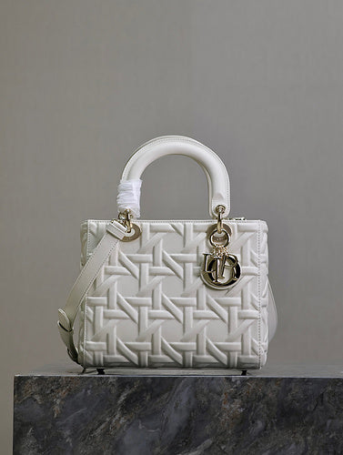 Embossed Structured Handbag with Top Handle