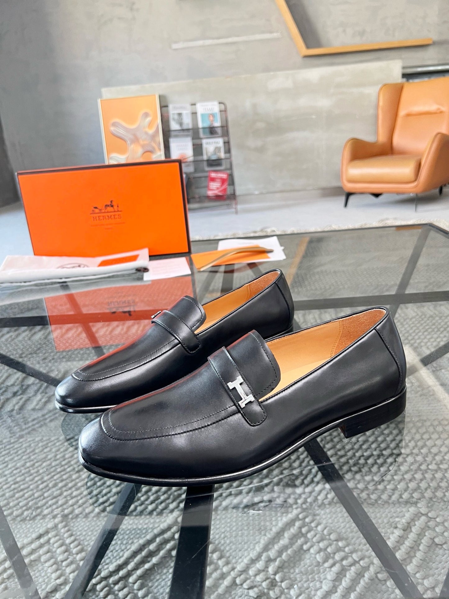 Black Leather Loafers