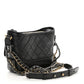 Chanel Aged Calfskin Quilted Small Gabrielle Hobo Black