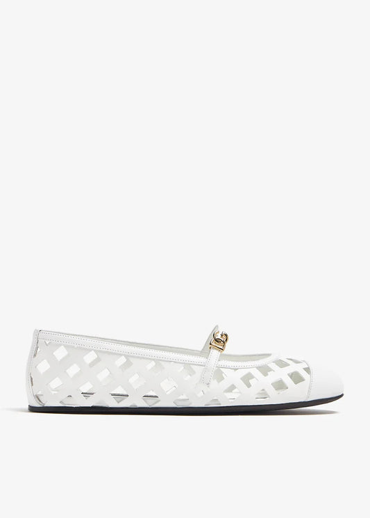 DOLCE & GABBANA Openwork calfskin ballet flats
