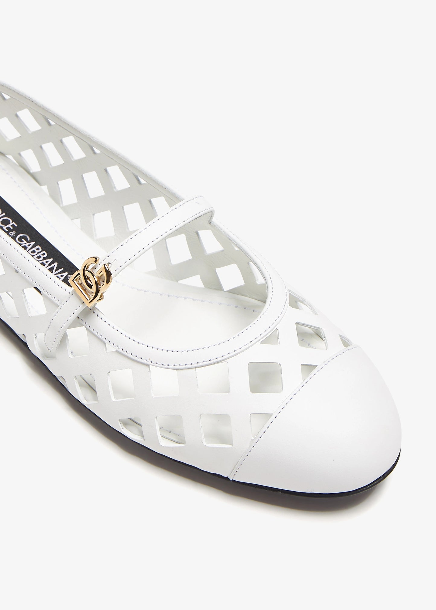 DOLCE & GABBANA Openwork calfskin ballet flats