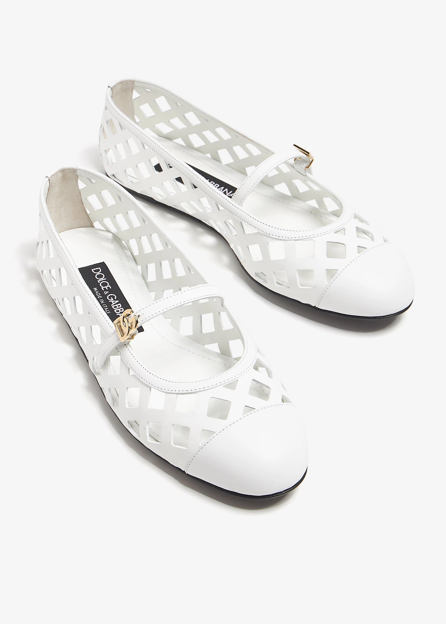 DOLCE & GABBANA Openwork calfskin ballet flats