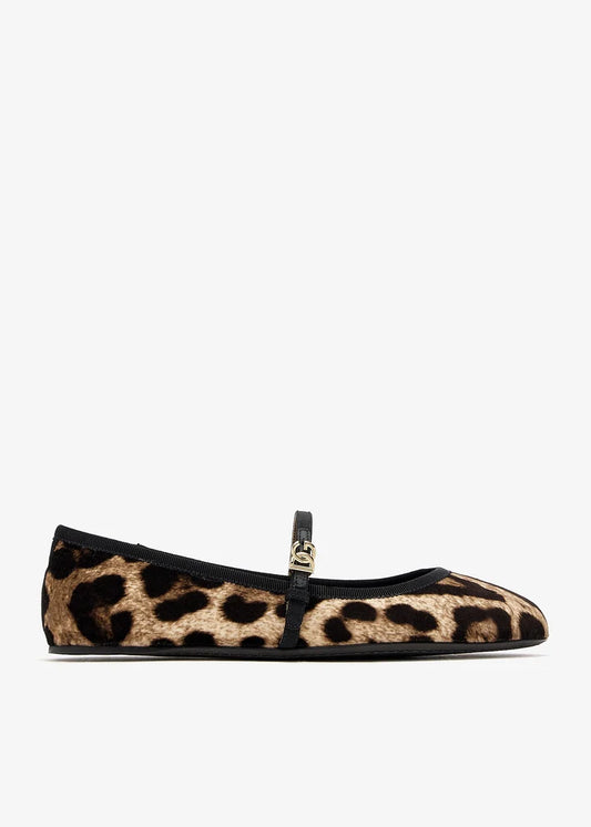 DOLCE & GABBANA Printed velvet ballet flats