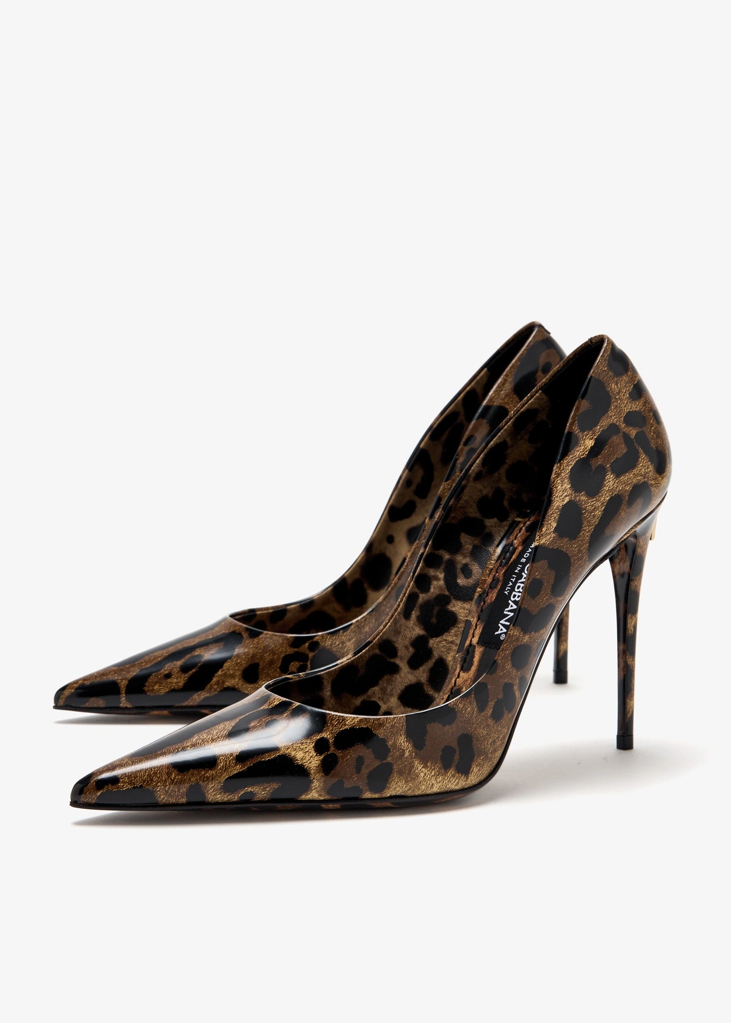 DOLCE & GABBANA Printed polished calfskin pumps