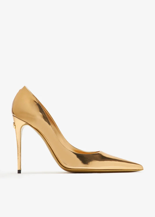 DOLCE & GABBANA Mirror leather pumps