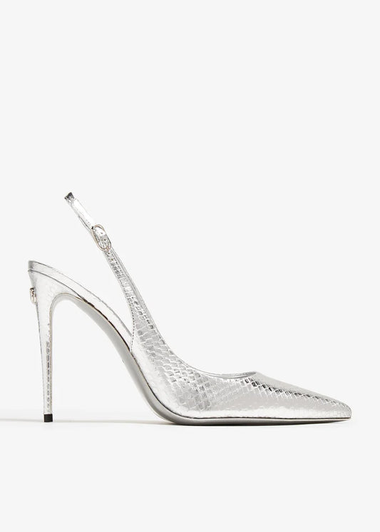DOLCE & GABBANA Python slingback pumps