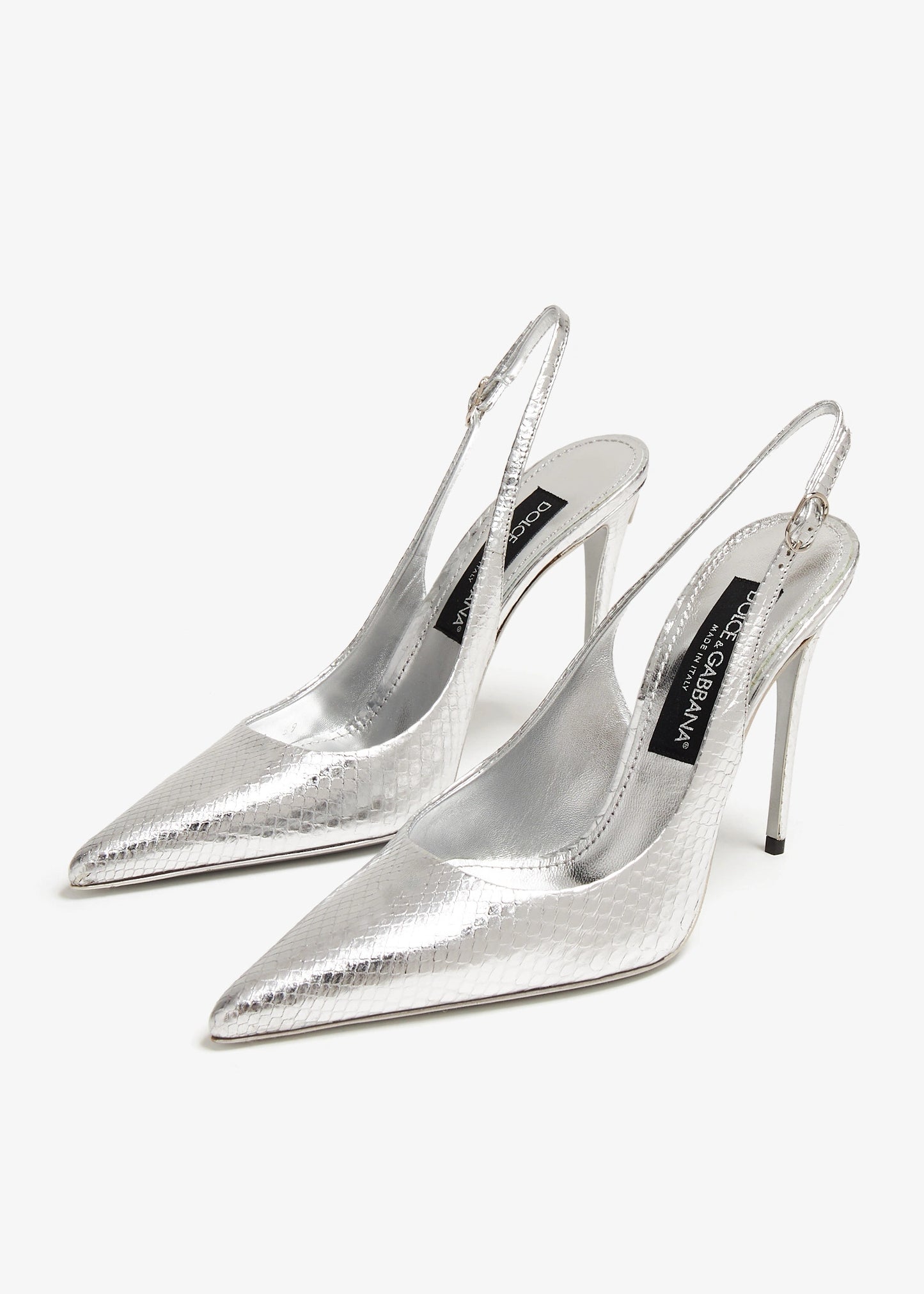 DOLCE & GABBANA Python slingback pumps