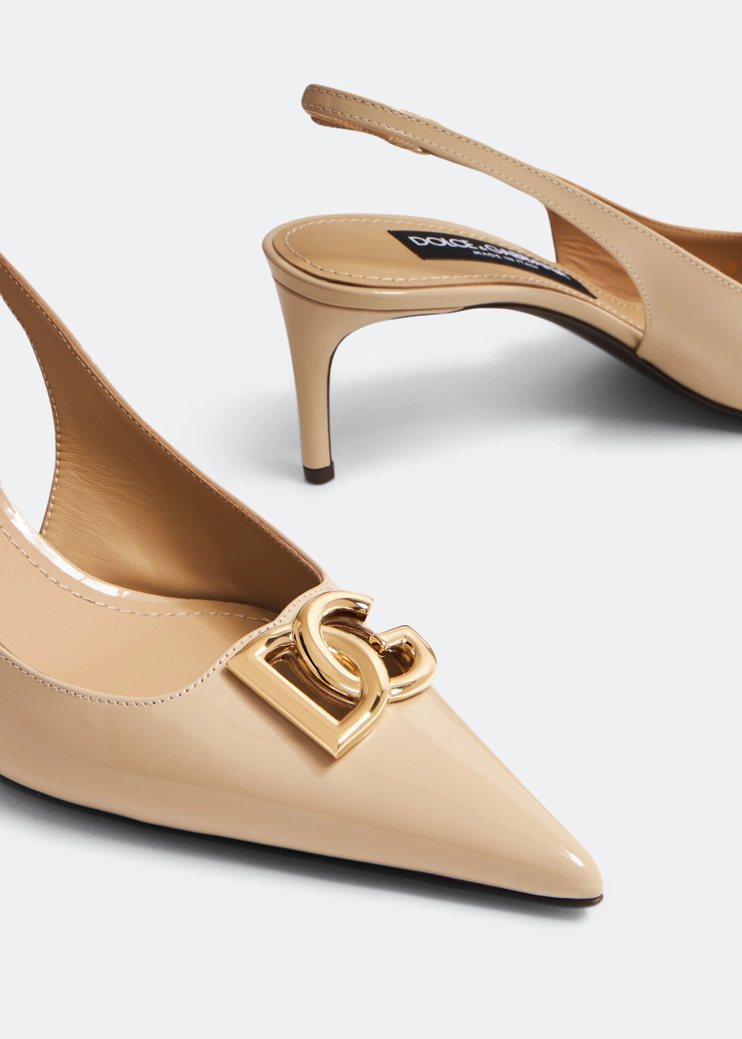 DOLCE & GABBANA Polished calfskin slingbacks