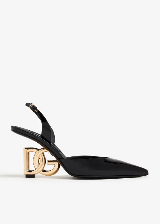 DOLCE & GABBANA Patent leather slingback pumps