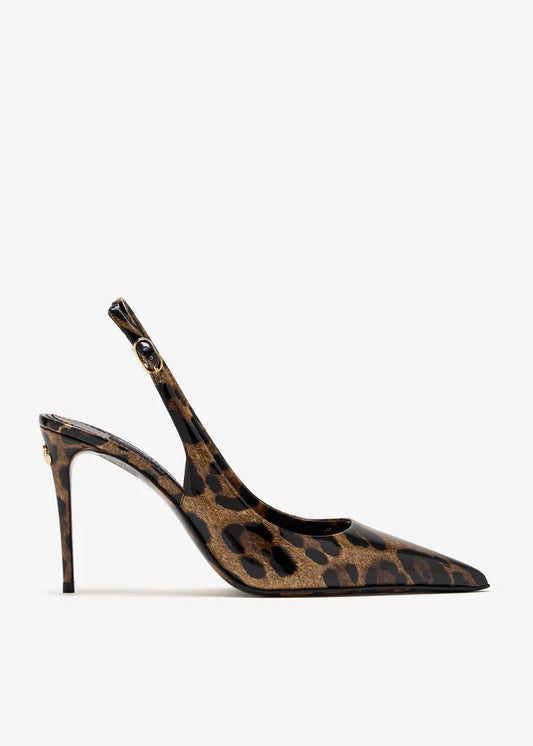 DOLCE & GABBANA Kim Polished Slingback Pumps