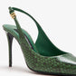DOLCE & GABBANA Python skin slingback pumps