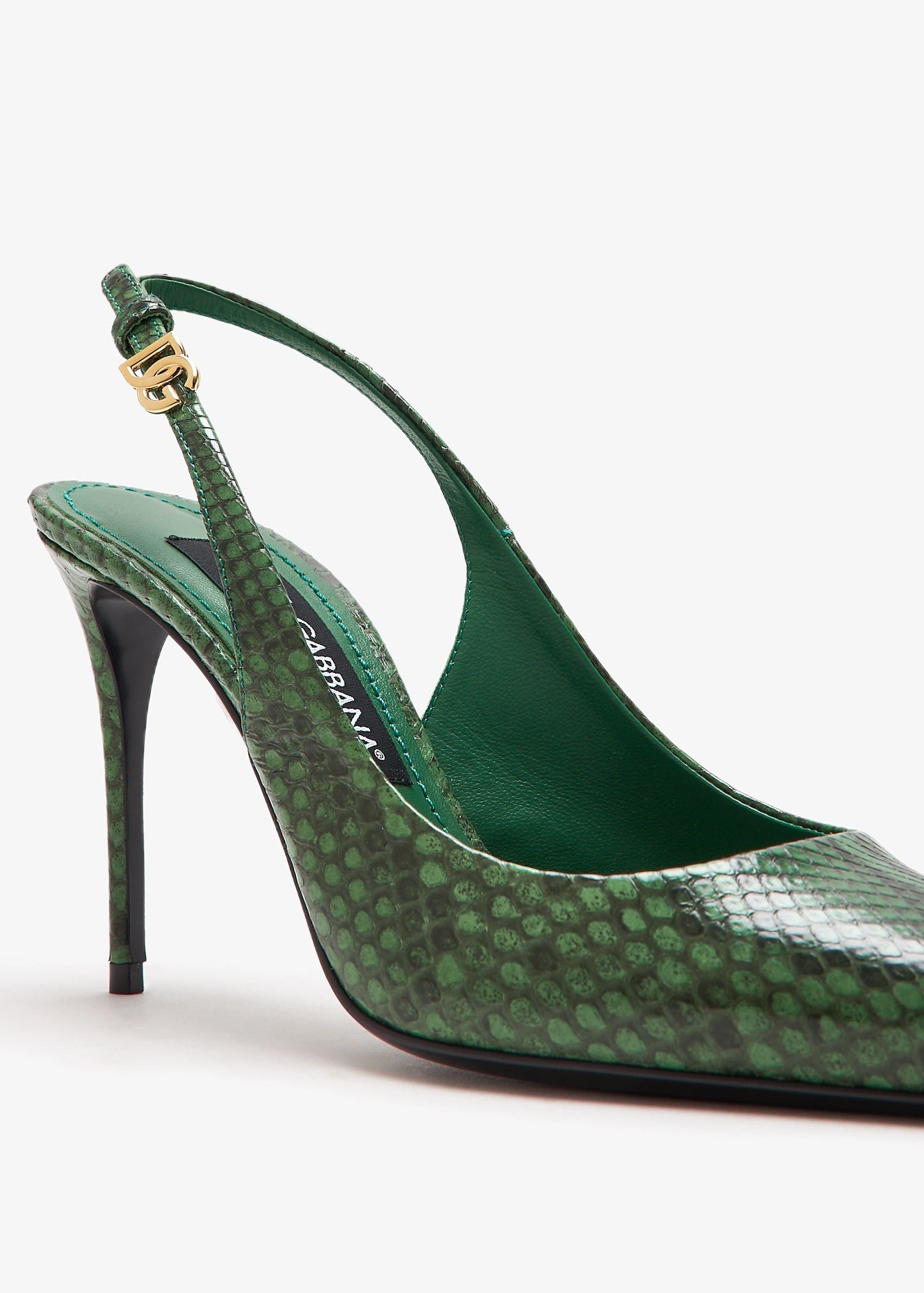 DOLCE & GABBANA Python skin slingback pumps