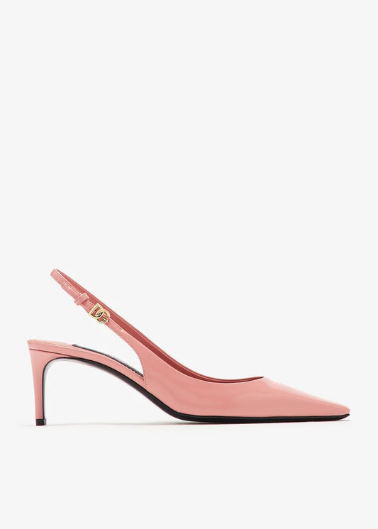 Dolce & Gabbana DG Polished calfskin slingback pumps