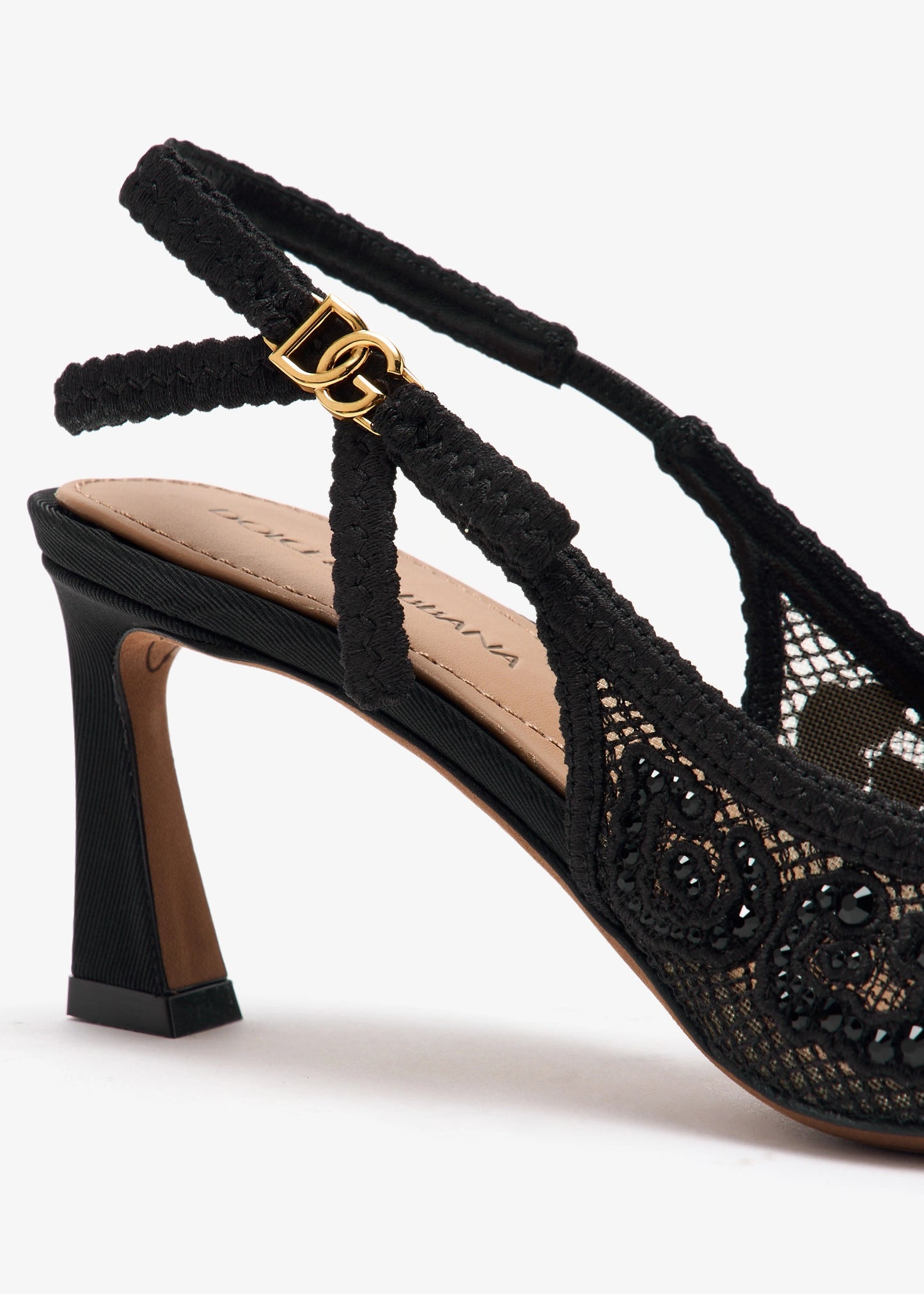 DOLCE & GABBANA Leopard-print lace slingback pumps