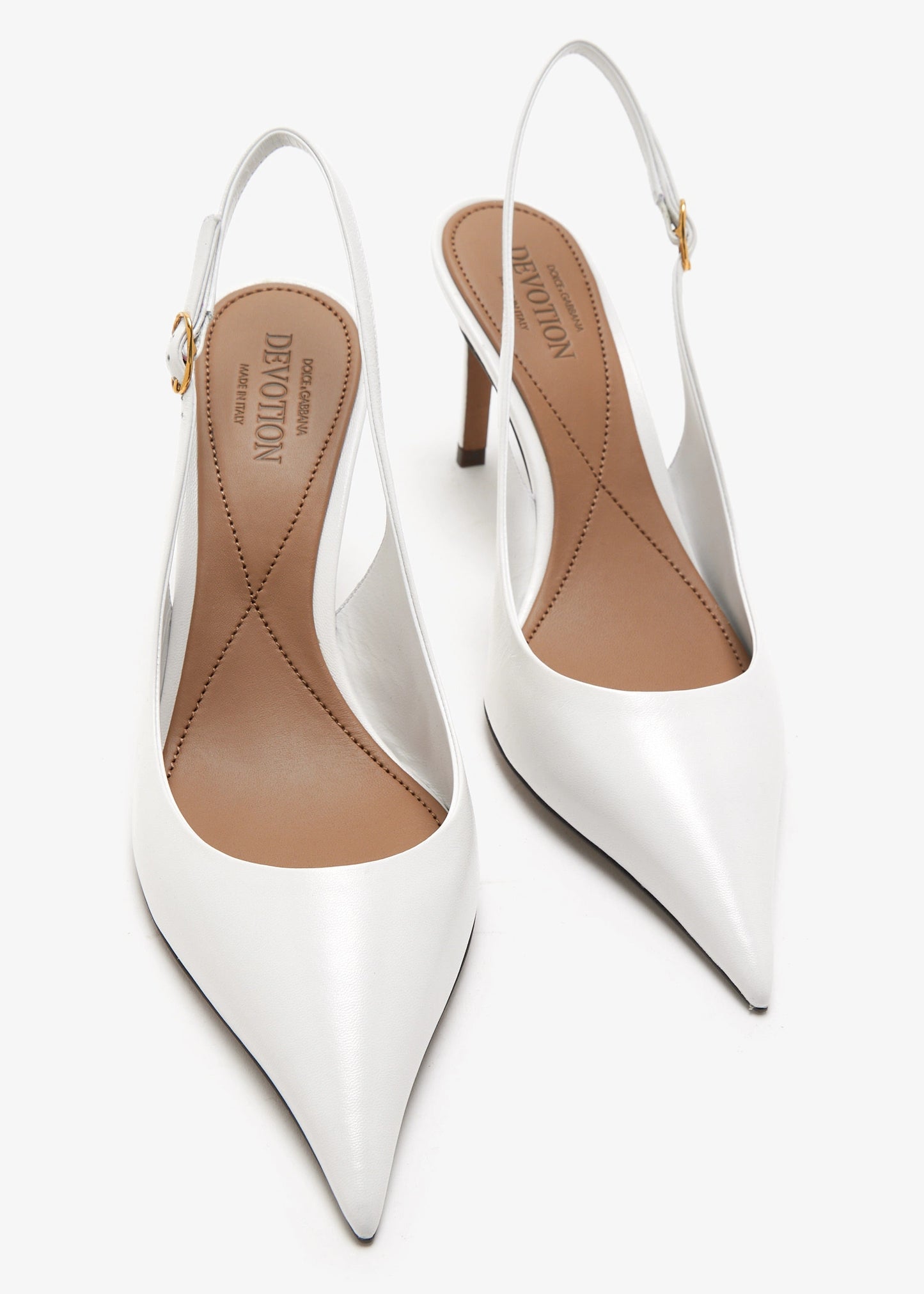DOLCE & GABBANA Polished goatskin slingbacks