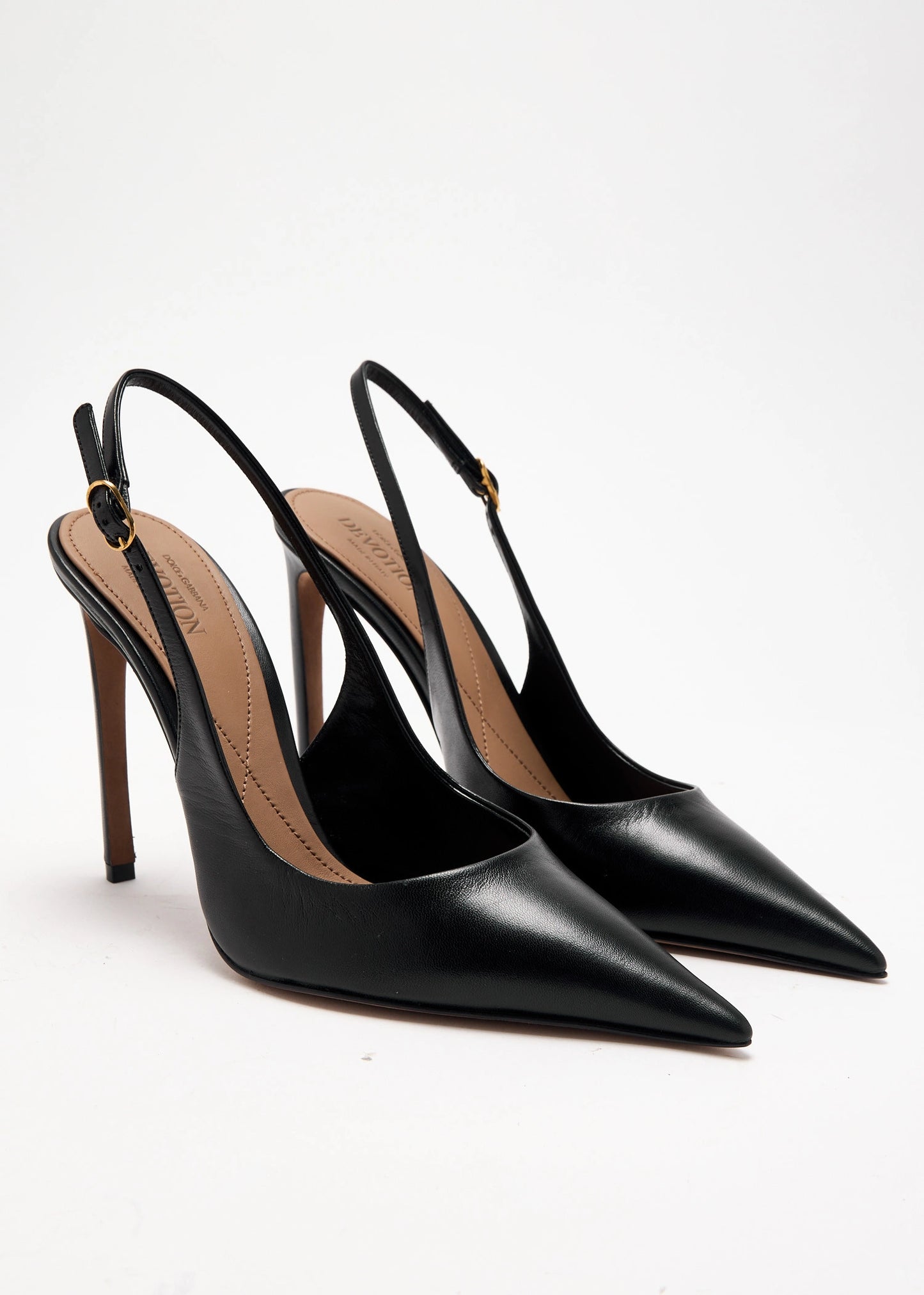 DOLCE & GABBANA Polished goatskin slingbacks