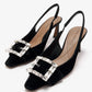 DOLCE & GABBANA Bejeweled Buckle Slingback Pumps