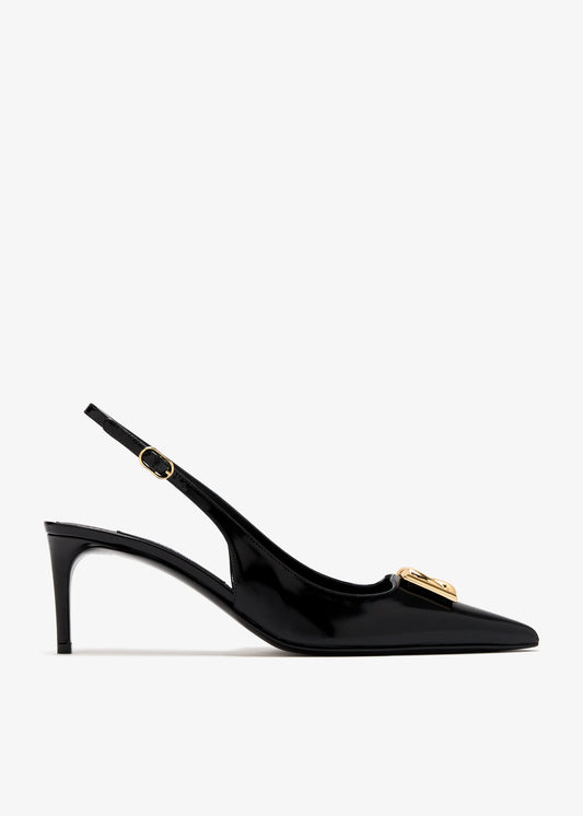 DOLCE & GABBANA DG Polished calfskin slingback pumps