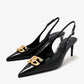 DOLCE & GABBANA DG Polished Calfskin Slingback Pumps