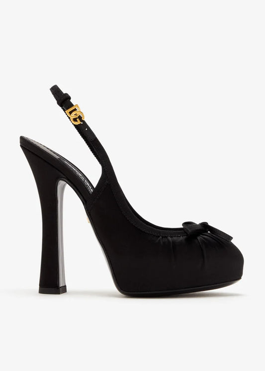 DOLCE & GABBANA Satin slingback pumps