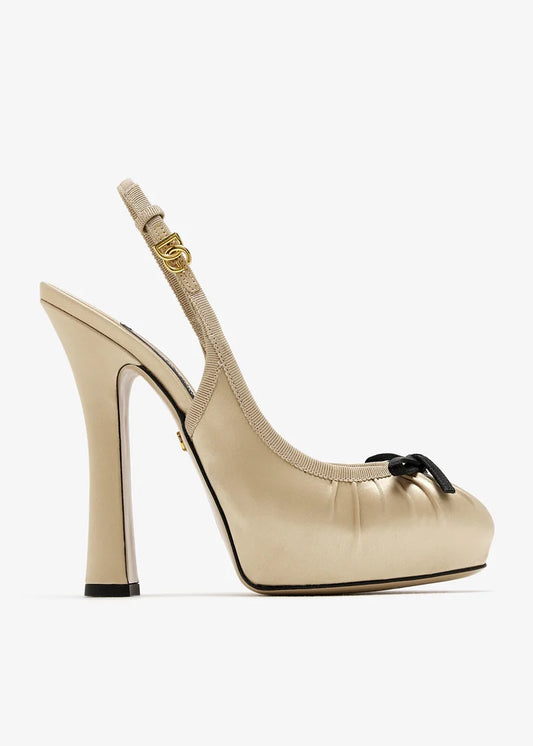 DOLCE & GABBANA Satin slingback pumps