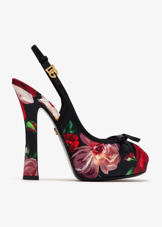 DOLCE & GABBANA Satin slingback pumps