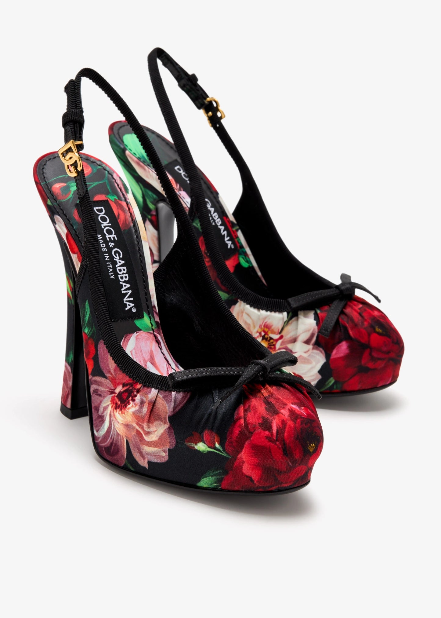 DOLCE & GABBANA Satin slingback pumps