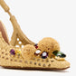 DOLCE & GABBANA Gemstone-embellished raffia slingback pumps