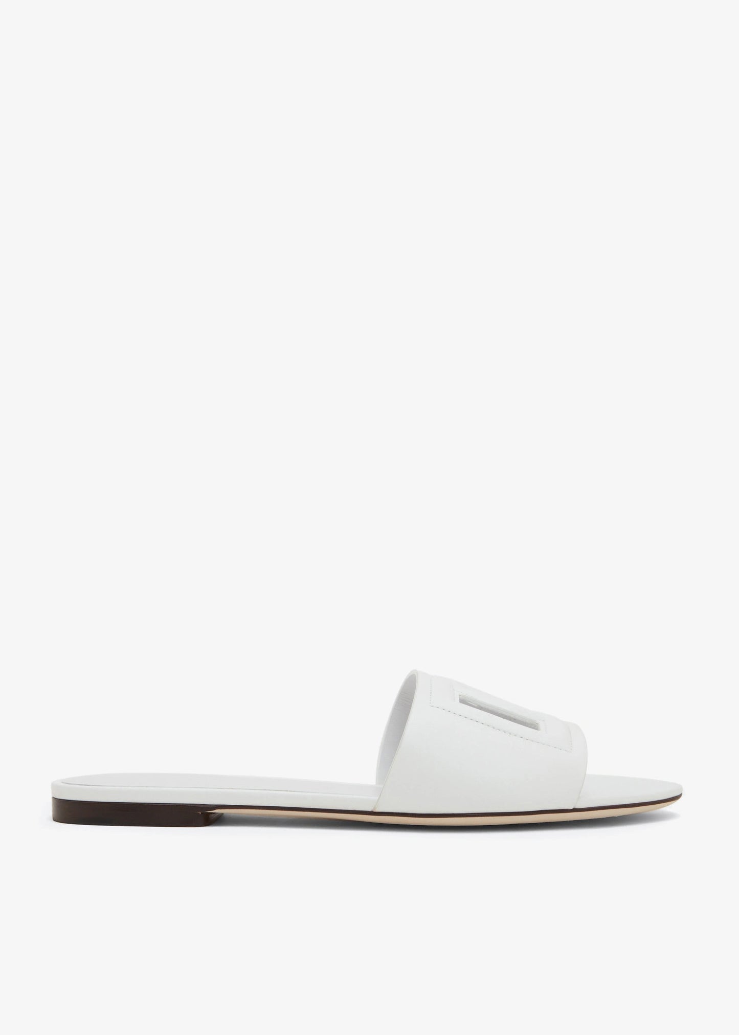 Brown - Yellow DOLCE & GABBANA DG logo flat sandals