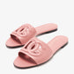 Pink - Blue DOLCE & GABBANA DG logo flat sandals