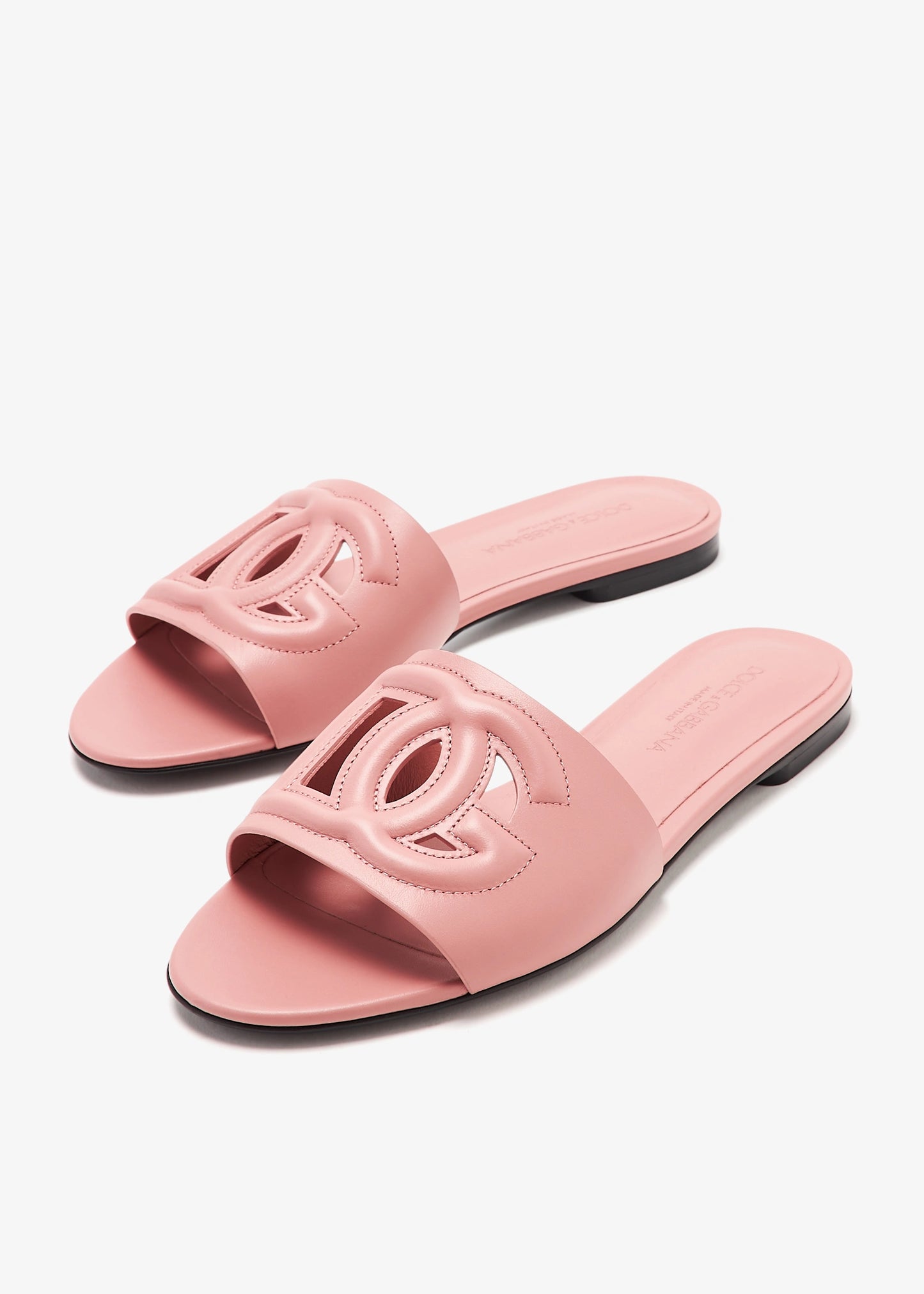 Pink - Blue DOLCE & GABBANA DG logo flat sandals