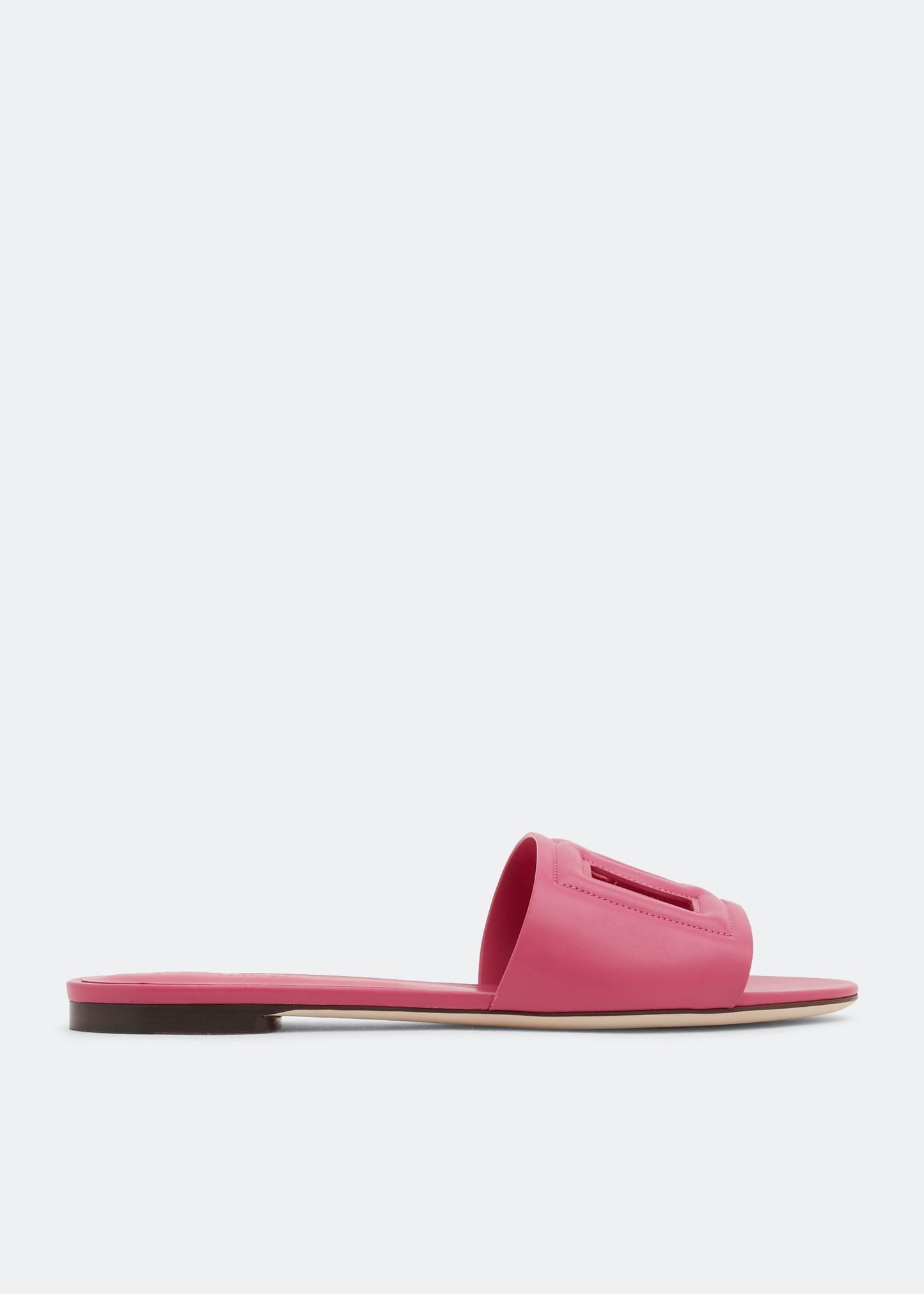 Brown - Yellow DOLCE & GABBANA DG logo flat sandals
