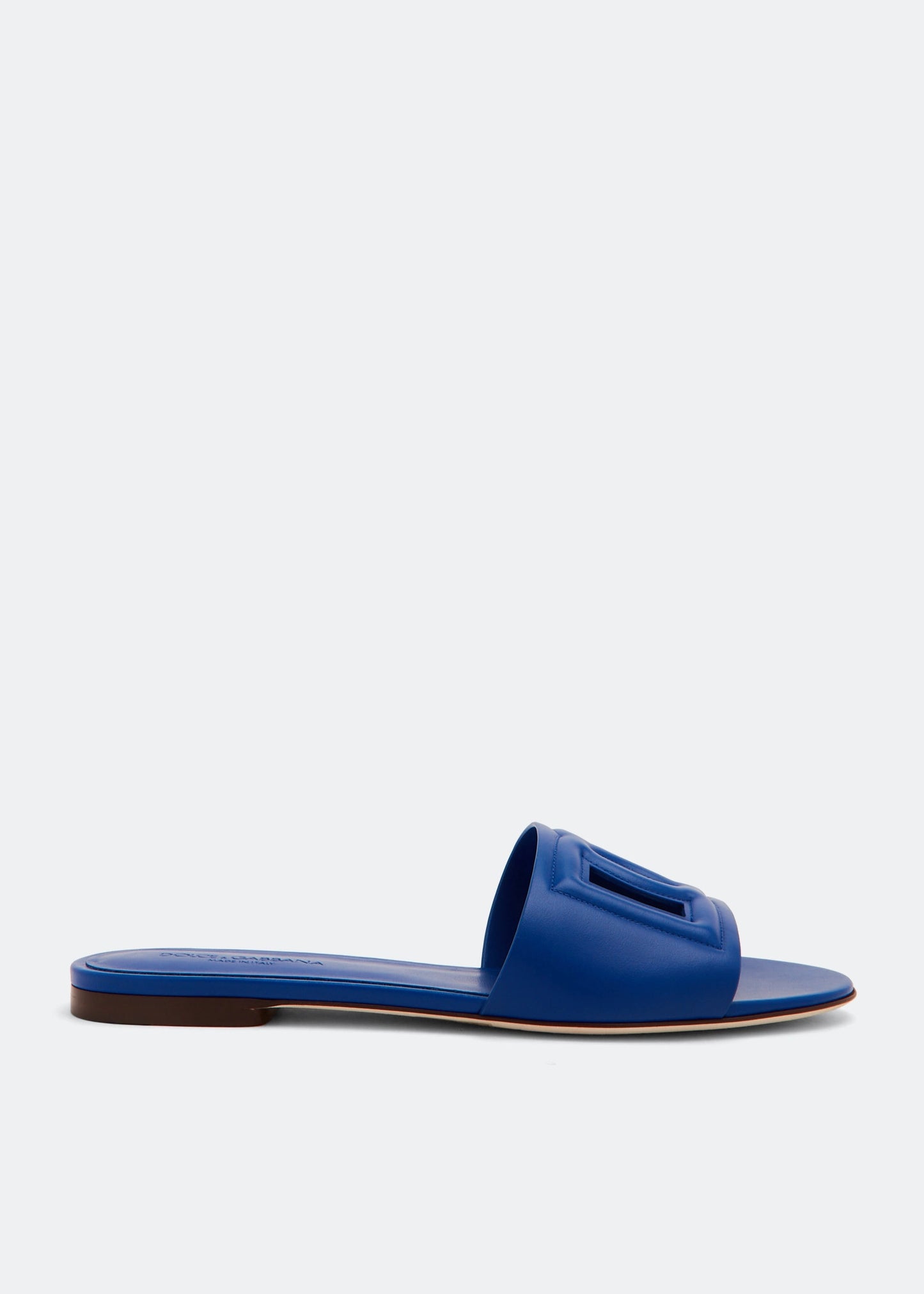 Brown - Yellow DOLCE & GABBANA DG logo flat sandals