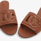 Brown - Yellow DOLCE & GABBANA DG logo flat sandals
