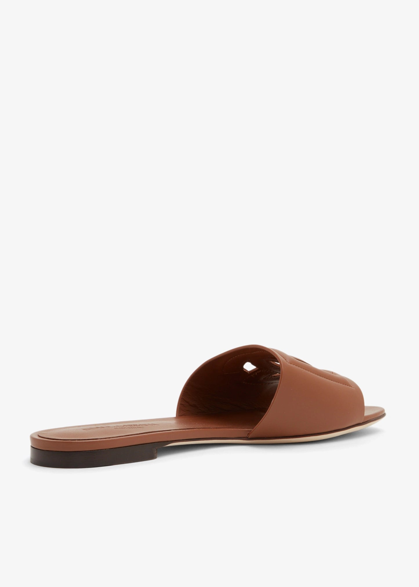 Brown - Yellow DOLCE & GABBANA DG logo flat sandals