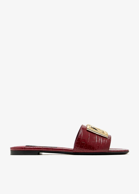 DOLCE & GABBANA Alligator skin slide sandals