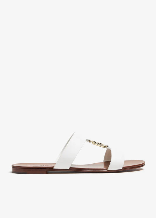 DOLCE & GABBANA DG logo calfskin slide sandals