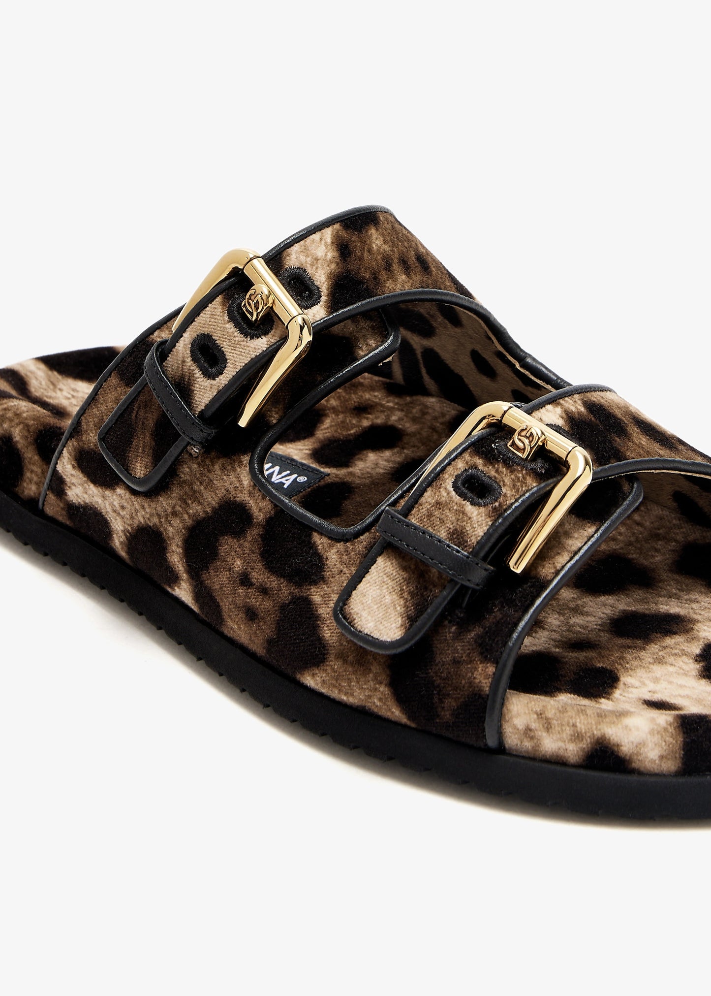 DOLCE & GABBANA Printed velvet slide sandals