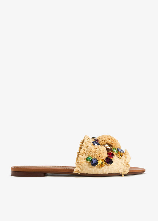 DOLCE & GABBANA Gemstone Raffia Flats
